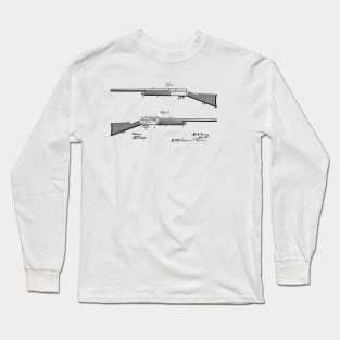 Gun Design vintage patent drawing Long Sleeve T-Shirt